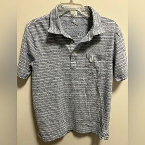 johnnie-O Gray Striped Polo Shirt